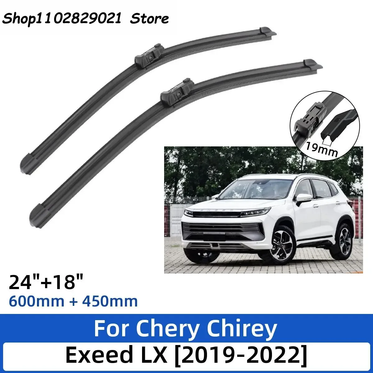 

2PCS For Chery Chirey Exeed LX 2019-2022 24"+18" Front Wiper Blades Windshield Windscreen Window Cutter Accessories 2021 2022