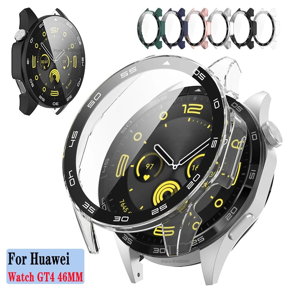 Case+Glass For Huawei Watch GT4 46MM SmartWatch Screen Protector Protective Case For Huawei Watch GT4 46mm PC Bumper Accessories