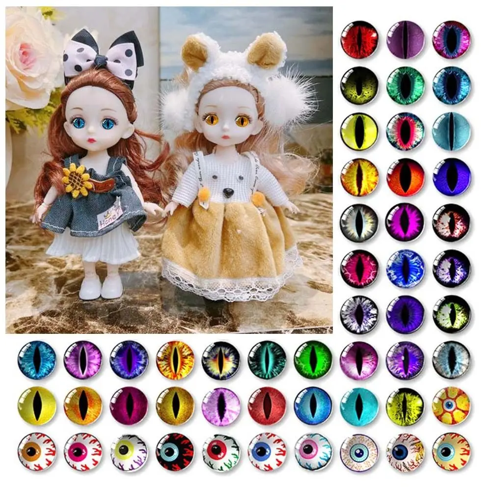 20pcs/10pairs 6mm-20mm Eyes Crafts Eyes Crystal Plastic Glitter Crystal Eyes Puppet Crystal Eyes DIY Doll Accessories
