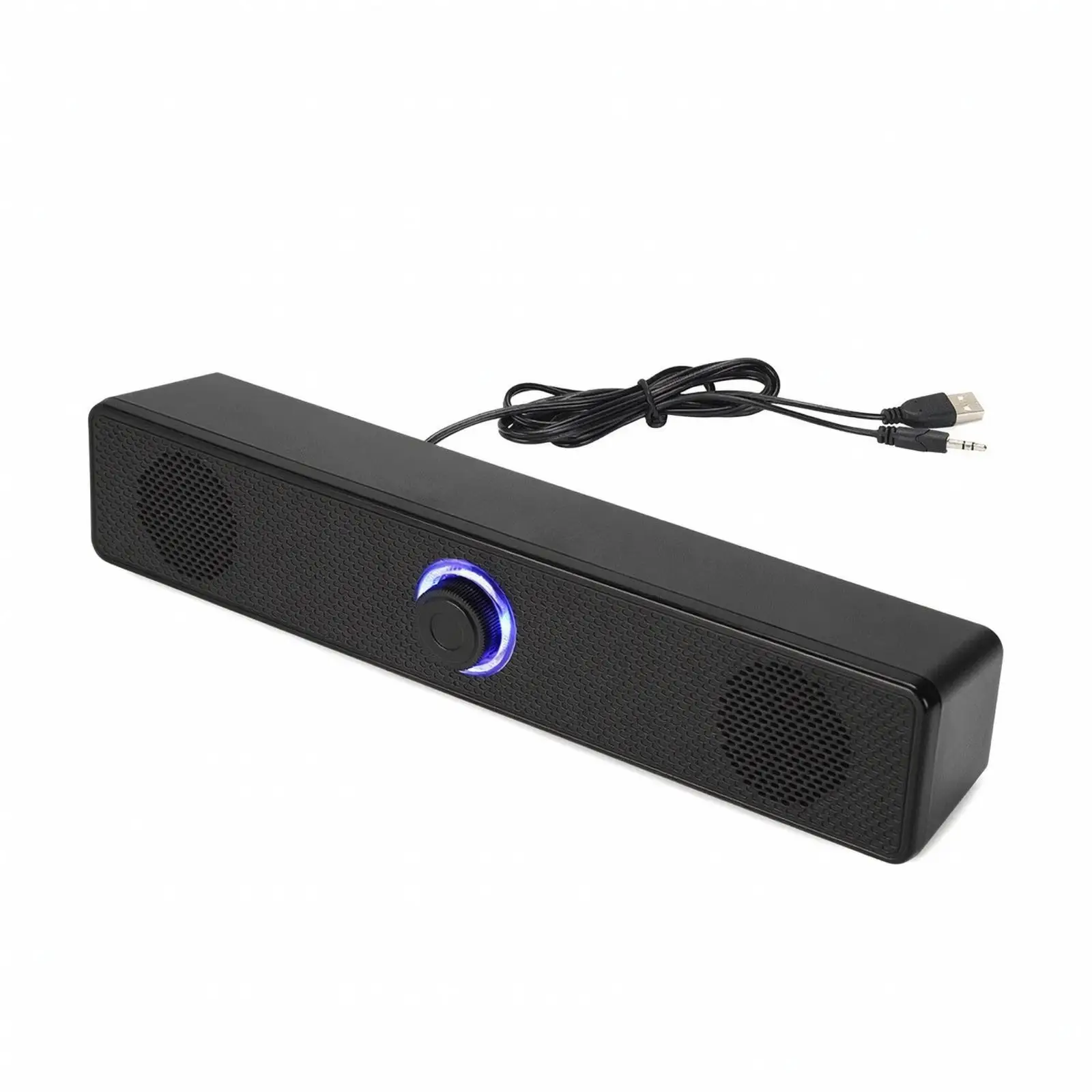USB Powered Wired Computer Speaker for Desktop with Volume Knob Compact Audio for Work