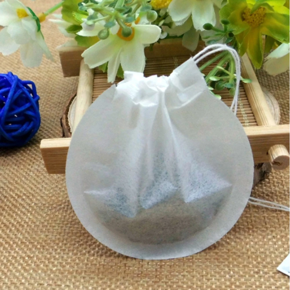 

100pcs Wood Pulp Filter Tea Bags Disposable Round Paper Coffee Pouch For Loose Leaf Herb Powder 6Cm White Perfect Home Office