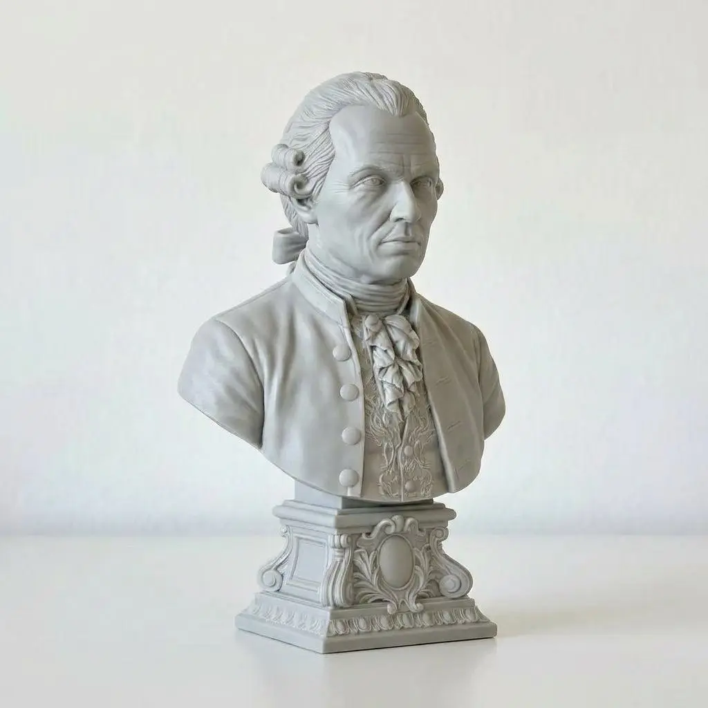 Kant Figurine German Classical Philosophers 3D Printed Resin Model Blank Miniature Decoration Craft Gift for Men and Women