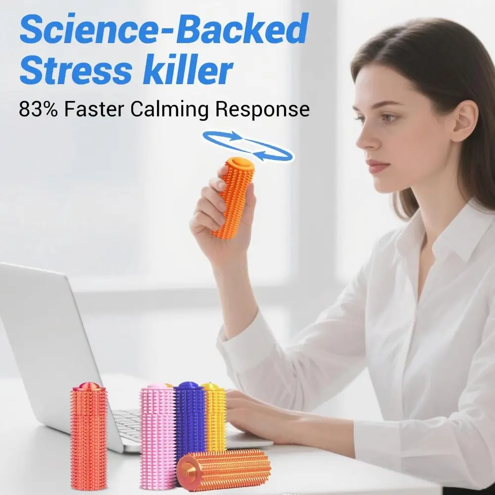 New Rotatable Mini Grip Toys Portable Stress Relief Spike Roller Toy Adults Pain Stim Fidget Toy Novelty Gifts