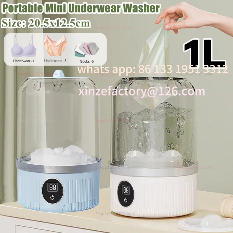 

Customizable Portable Mini Washing Machine Compact Laundry Washer for Dorms Travel Camping Hotel Apartment