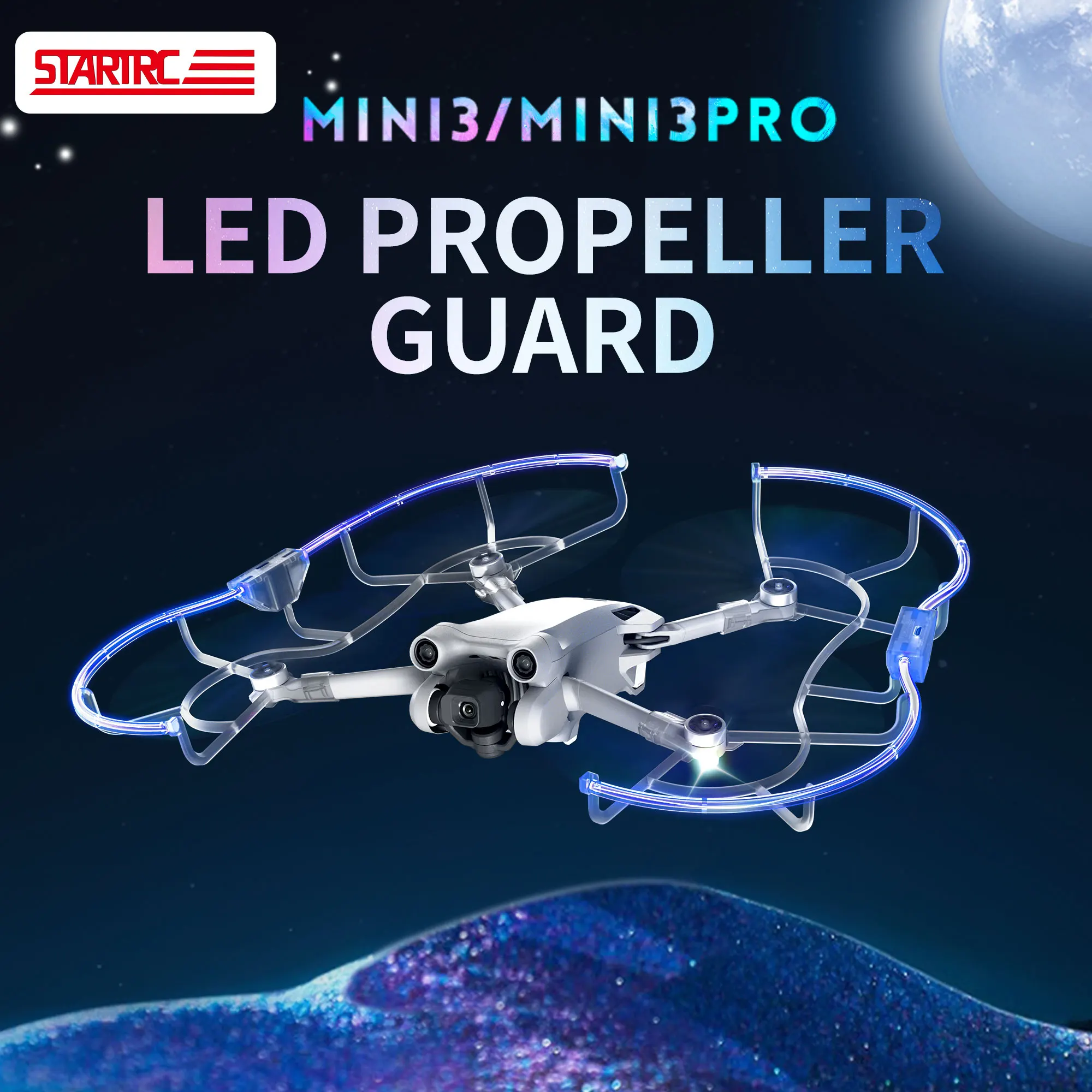 STARTRC LED Propeller Guard for DJI Mini 3 Pro Flash Light Propellers Protector Anti-collision Ring Protective Cover Accessories