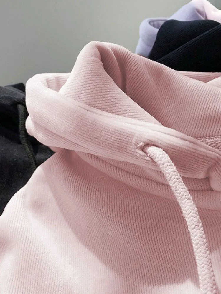 Women\'s Hoodies Autumn Winter Velvet Thick Zipper Cardigan Sweater 2024 New Simple Solid Color Ladies Plush Sweatshirt Jackets