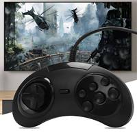 Gamepad Wired 6-Key Usb Game Controller Joypad For Sega Genesis / Md Pc / 2 Y1301 / Mac Mega Drive Black Plastic KXH
