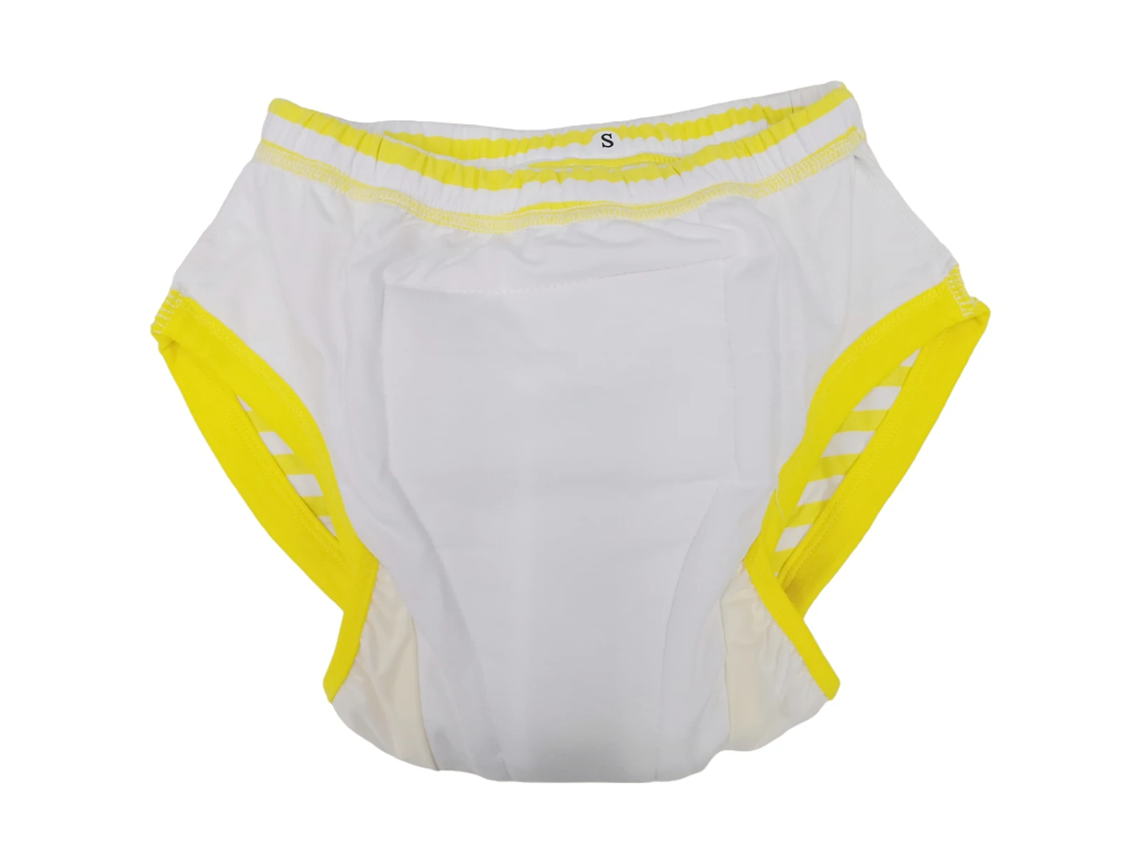 سراويل تدريب مخططة صفراء مقاومة للماء مطبوعة للبالغين/موجز للأطفال البالغين مع حشوة داخلية/سراويل تدريب ABDL مقاومة للماء