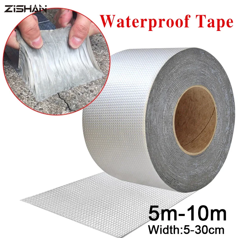 

Waterproof Tape High Temperature Resistance Aluminum Foil Thicken Butyl Tape Wall Pool Roof Crack Duct Repair Sealed Self Tape