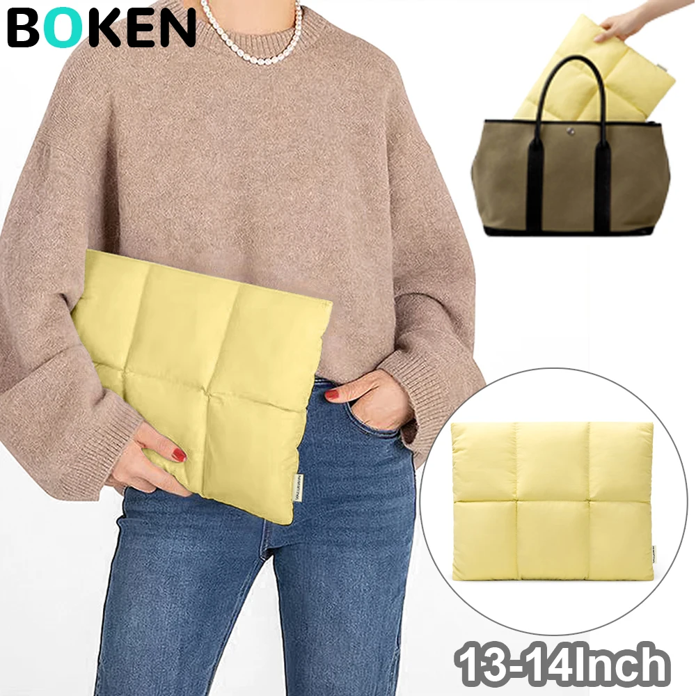 กระเป๋าใส่แล็ปท็อปแบบปิดด้วยแม่เหล็ก ขนาด 13 14 นิ้ว สำหรับ MacBook Air/iPad Pro HP Lenovo กระเป๋าโน้ตบุ๊กแบบป้องกันพร้อมซับในขนนุ่มสำหรับผู้หญิง