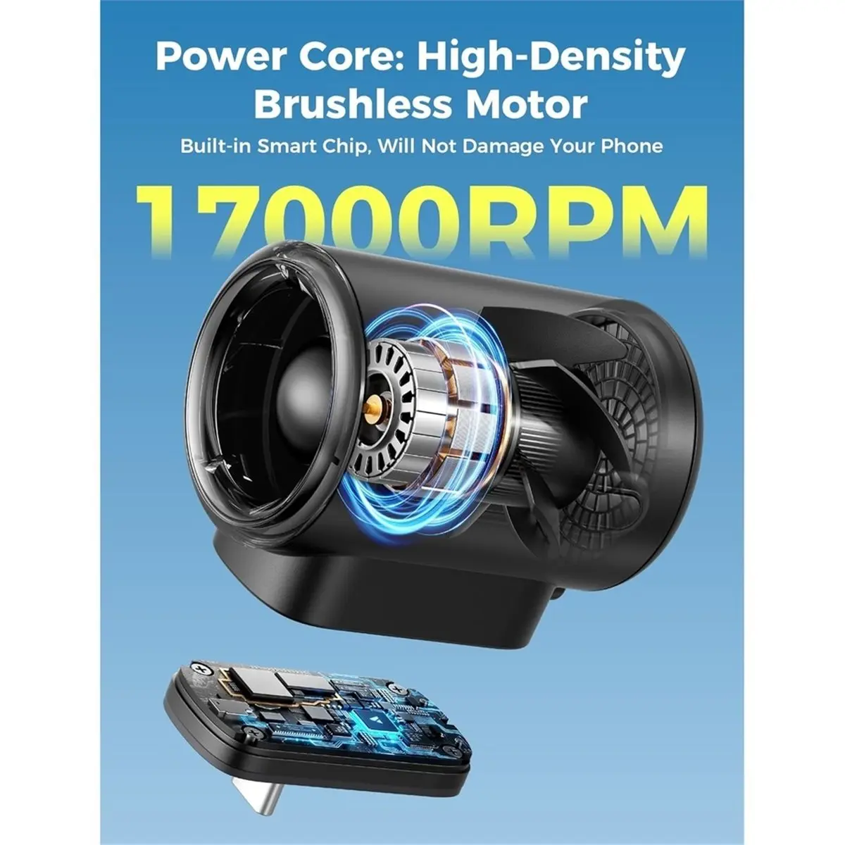 Powerful USB C Phone Fan,17000 RPM High Speed,4 Speed Mini Portable Cell Phone Fan Attachment for Travel,Gifts for Women