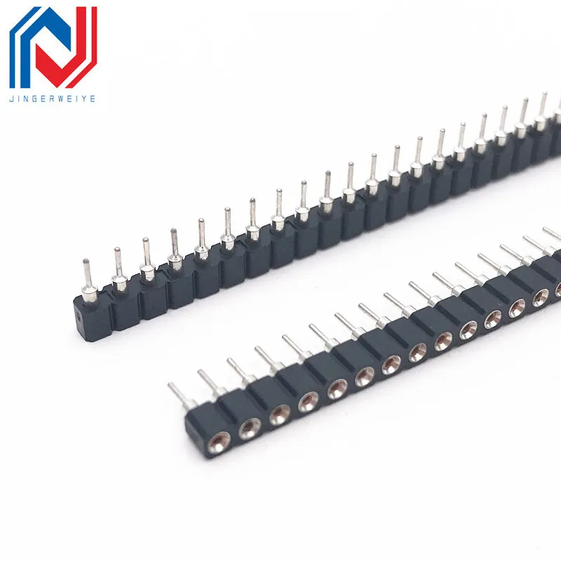 1x40P 1.27mm 2.0mm 2.54mm Round Hole Male Tin Gold Female Pin Header Single Row 0.1\