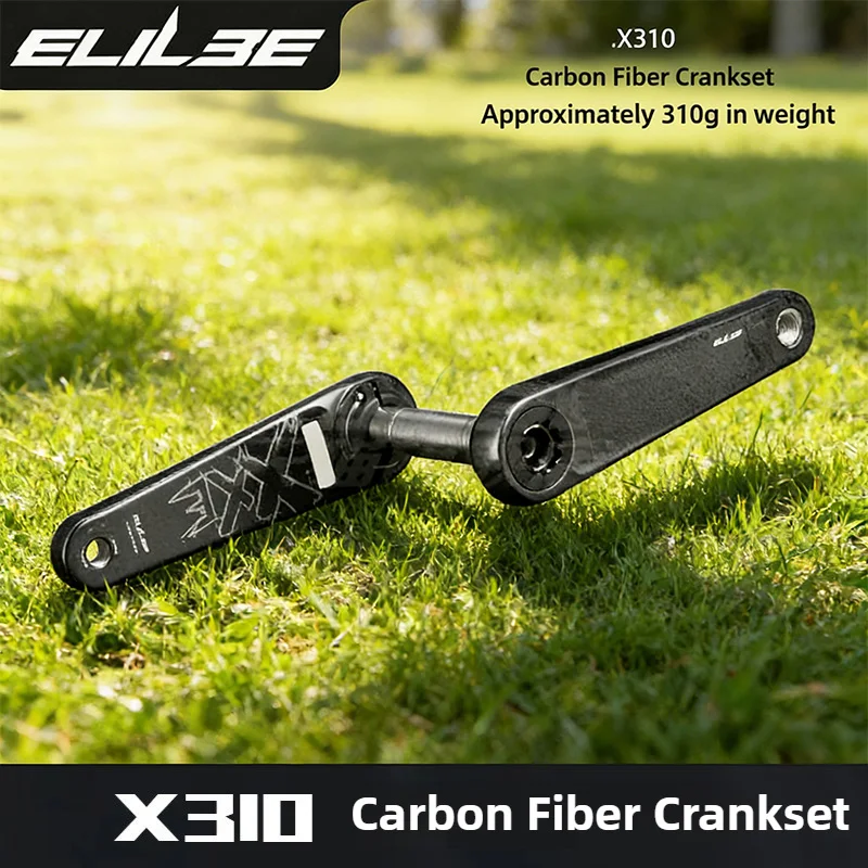 

ELILEE XXE X310 Carbon Fiber Road/MTB Crankset, Ultra-Light Design with X-Novanta Carbon Spindle for High-Performance Cycling