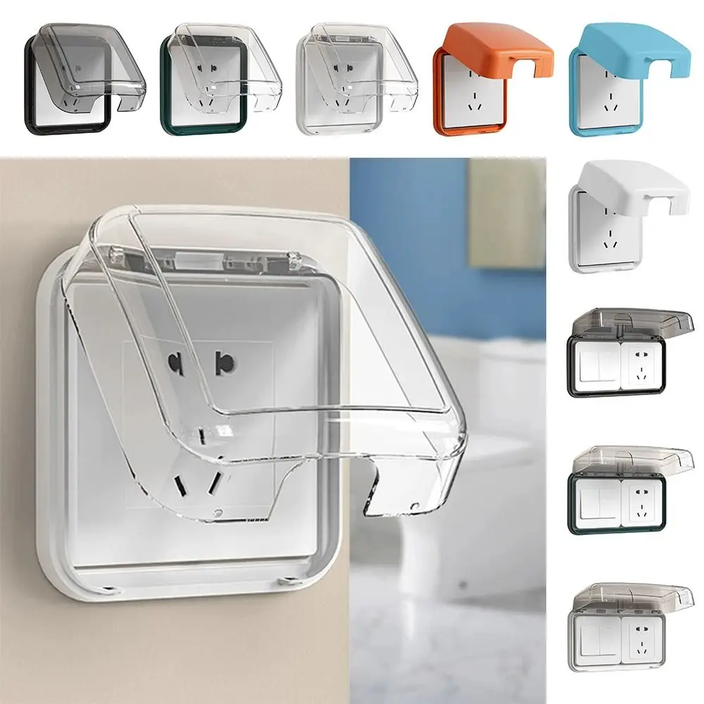 Penutup Pelindung Sakelar Tipe 86 Tahan Lama Pelindung Soket Berperekat Tahan Air Kotak Steker Stopkontak Tahan Percikan untuk Rumah