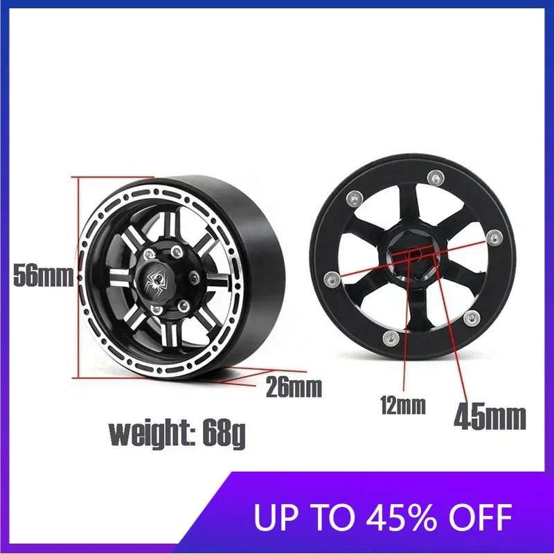E-Star Hub 4PCS Metal Beadlock 1.9 Wheel Rim Wheel Hub for 1/10 RC Crawler Car Traxxas TRX4 RC4WD D90 Axial SCX10 90046 AXI03007