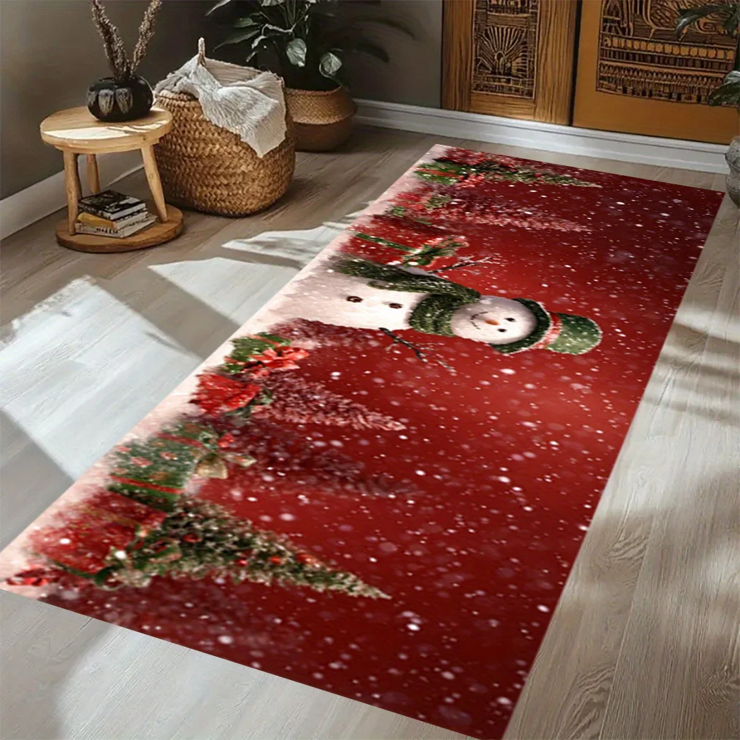 VIKAMA Christmas Runner Rug Home Decoration Kitchen Rugs Entryway Hallway Bedroom Carpet Welcom Floor Mat Laundry Floor Mat Home