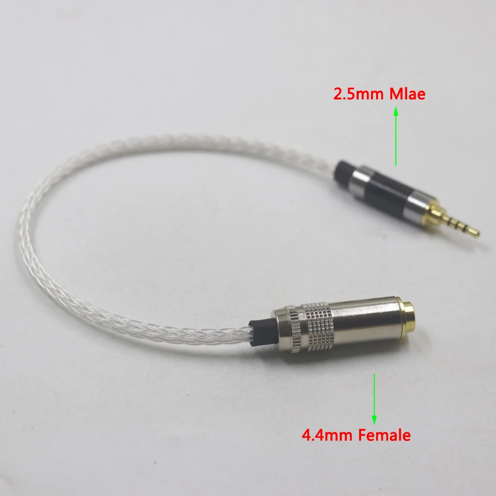 Haldane HIFI 16Cores UPOCC Single Crystal Silver 2.5mm TRRS Male to 4.4mm Balanced Female Audio Adapter Cable