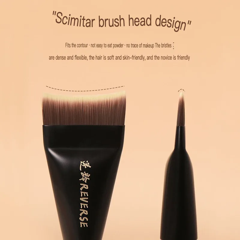 Sandalwood T69 Scimitar Foundation Brush One Line Foundation Makeup Brush Hand Super Soft Portable Beginner Brightening
