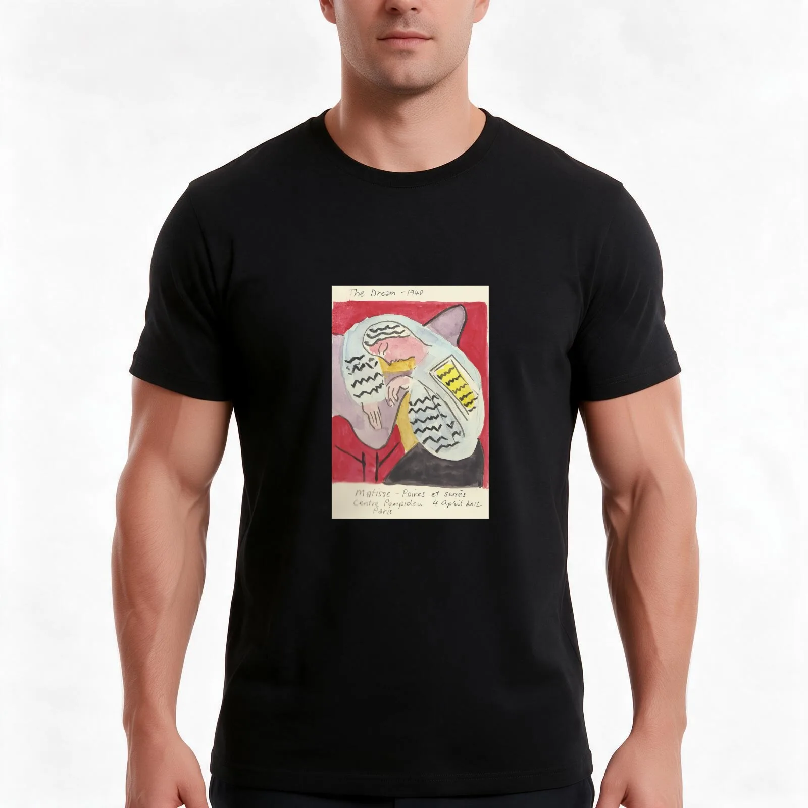 Postcards from Europe - a study of Matisse's, The Dream' T-Shirt, Summer Casual Cotton Tee, Oversized Streetwear Tops