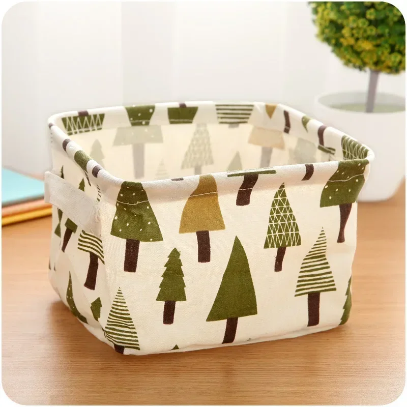 Beauty Case Cute Cotton Linen Baby Clothing Toys Storage Organizer Box Makeup Case Holder Office Desk Organizer for Cosmetics