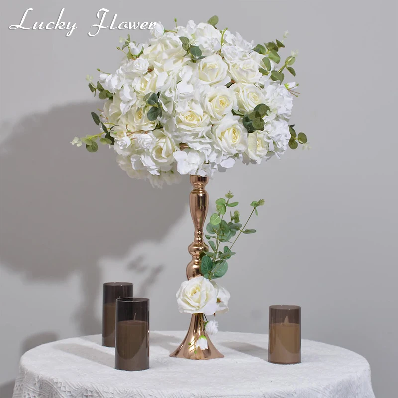 

Artificial Flower Ball Candlestick Decor Wedding Table Centerpieces Flower Ball Floral Arrangement Decor Road Lead Flower Ball