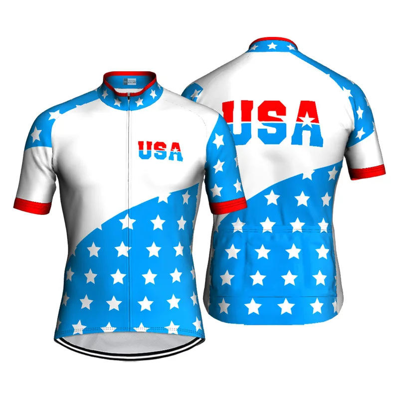 Cycling Jersey, Outdoor Short MTB Shirt, USA National Team Pro Jersey, Bicycle Race Sportswear, Road Maillot Dry Breathable Tops