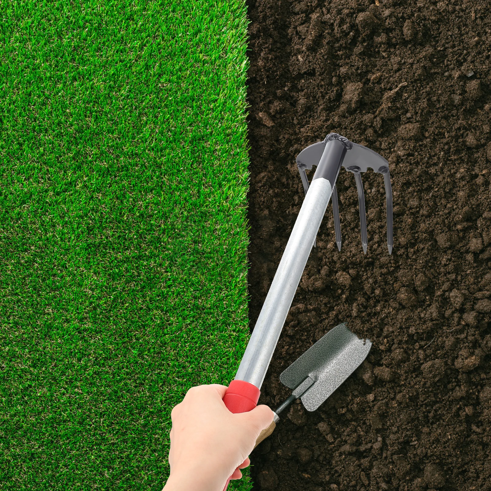 

2Pcs Four-tooth Peanut Rake Steel Garden Tools Cultivator Hand Rakes for Loosening Soil Weeding Yard Lawn Orchard Digging Shovel