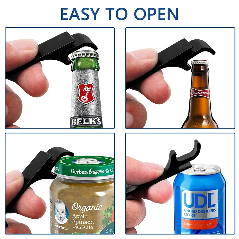 100Pcs Beer Bottle Opener Keychain 4 In 1 Pocket Aluminum Beer Bottle Opener Can 9 Colors Wedding Party Favor Gifts