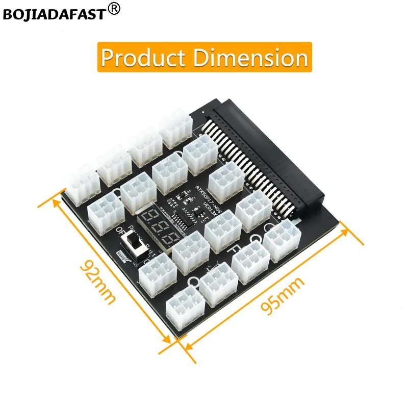 17 x 12V ATX PCI-E 6Pin Connector Breakout Board Adapter For DELL 750W 1100W 1600W 2000W 2400W Server Power Supply PSU