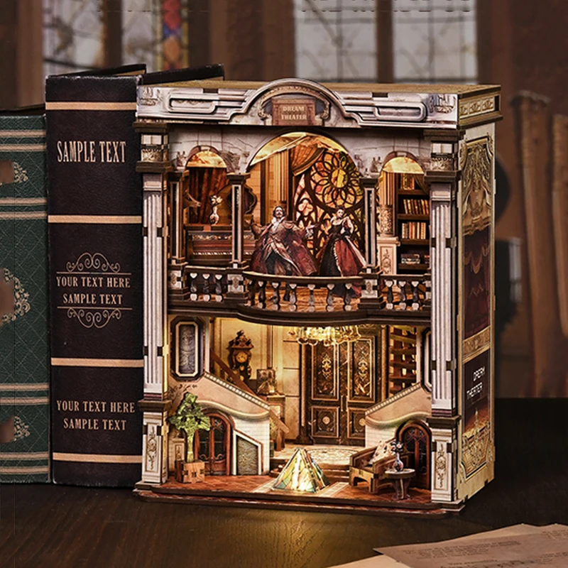 

3D Dream Theater Wooden Dollhouse Miniature House Fossil Museum with Furniture & LED, DIY Assemble Model Adults Birthday Gift