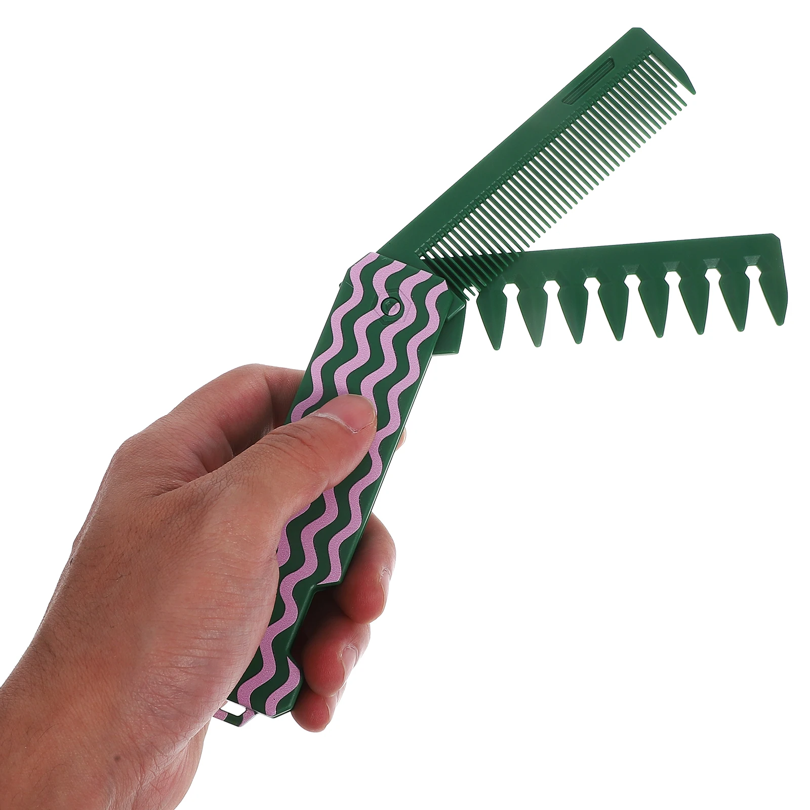 

Foldable Travel Comb Dark Green Compact Wide Tooth Pocket Comb For -Free Styling Anti-Static Lightweight Portable Hair