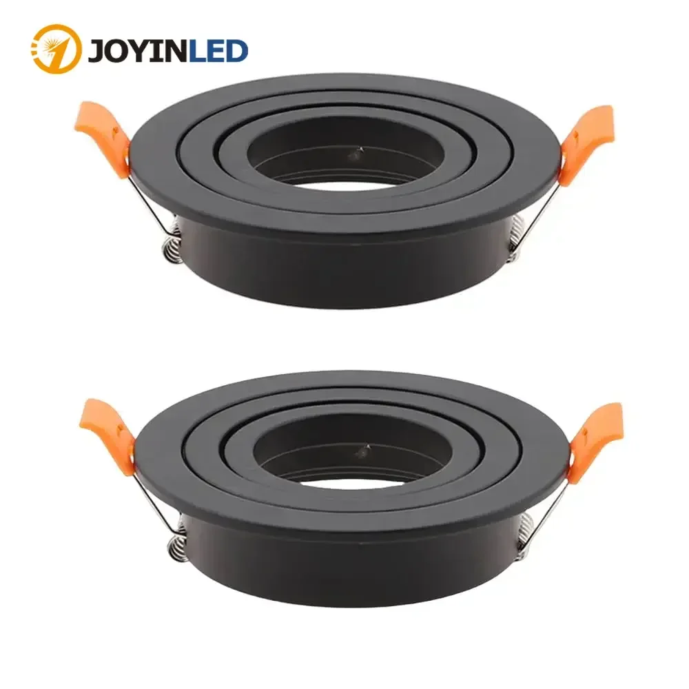 JOYINLED Recessed Ceiling Spotlight Housing Fixture, Round Adjustable GU10 MR16 Downlight Frame for Artwork, Library & Entryway