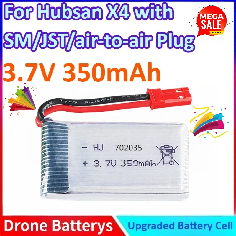 

New 350mAh 3.7V General-purpose Remote Control UAV RC Drone Drone Battery Accessories for Hubsan F180 X4 DFD with SM/JST Plug