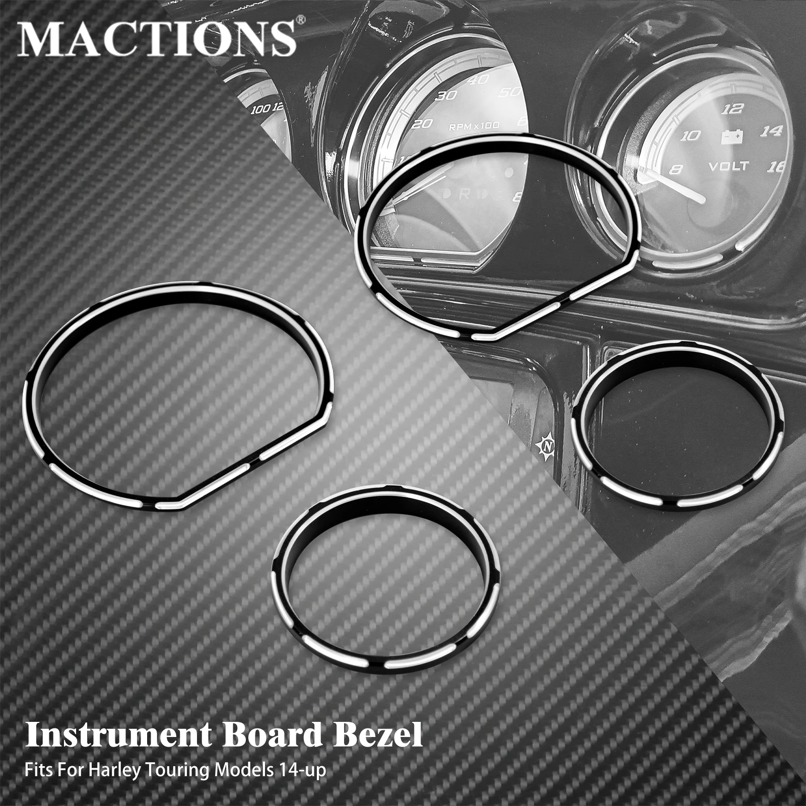 Motorcycle Instrument Board Bezel Kit Speedometer Trim Ring Burst Inserts For Harley Electra Glide Road Glide Tri Glide 14-2025