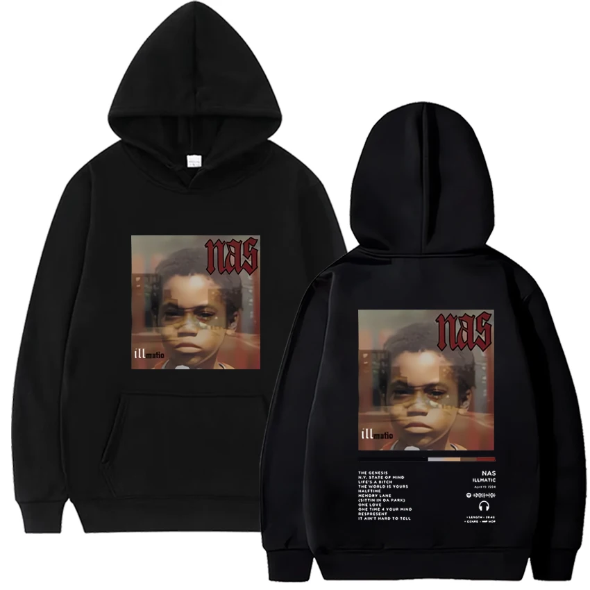 

Rapper Nas Illmatic Album Cover Hoodie Men Women Clothes Fashion Retro Sweatshirts Hip Hop Oversized Hoodies Streetwear Pullover