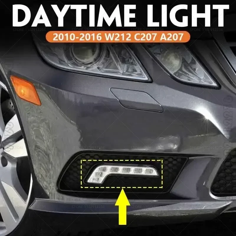 Dla 2010-2016 W212 C207 A207 Mercedes Benz E350 E550 E63 AMG Światła do jazdy dziennej LED Światło przeciwmgielne 2128200756 2128200856