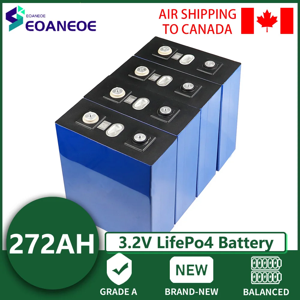 1-32PCS 3.2V 272AH Lifepo4 Rechargeable Battery Lithium Iron Phosphate Cell 12V 24V For Golf Cart RV Floodlight Electromobile