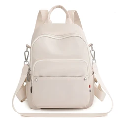 2023 New Famous Women's Solid Color Design Bookpack Large Capacity Anti-theft Anti-splash Backpack High Quality Nylon Schoolbag