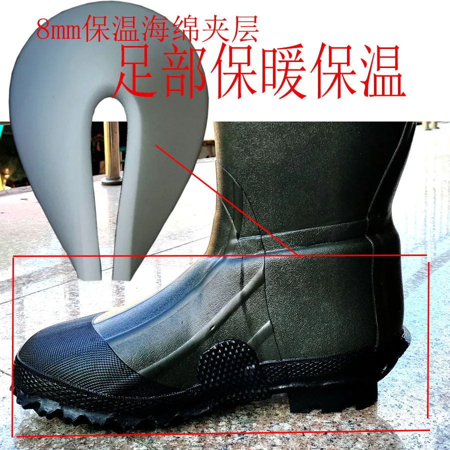 Warm Non-slip Rubber Tall Rain Boots Rain Boots Water Boots Industrial and Mining Snow Boots