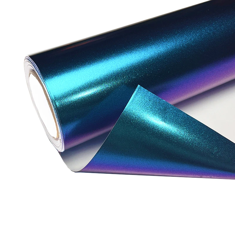 ماتي الأرجواني الأزرق اللؤلؤ بريق معدني الحرباء الفينيل التفاف فيلم سيارة ملصق يدوي الصنع ملصق مائي مع إطلاق الهواء ذاتية اللصق #1