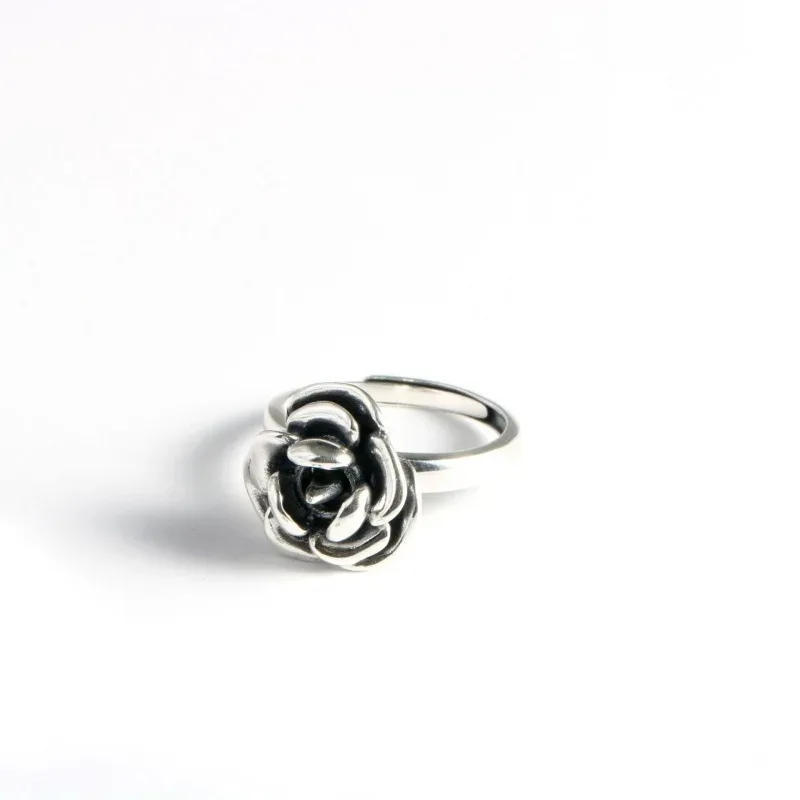 Dunkelrosen-Verteidigungsring, drehbarer Stachelring mit offenem Ende, Damen-Dekoration, Sicherheitsschutz, multifunktionaler Fingerring – Detail 1