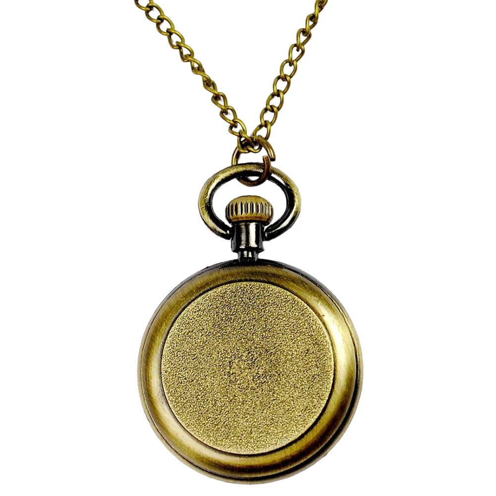 Vintage Copper Color Quartzs Pocket Watches Simple Beige Dial Romans Numbers Pendant Pocket Watches for Men Women Birthday Gift