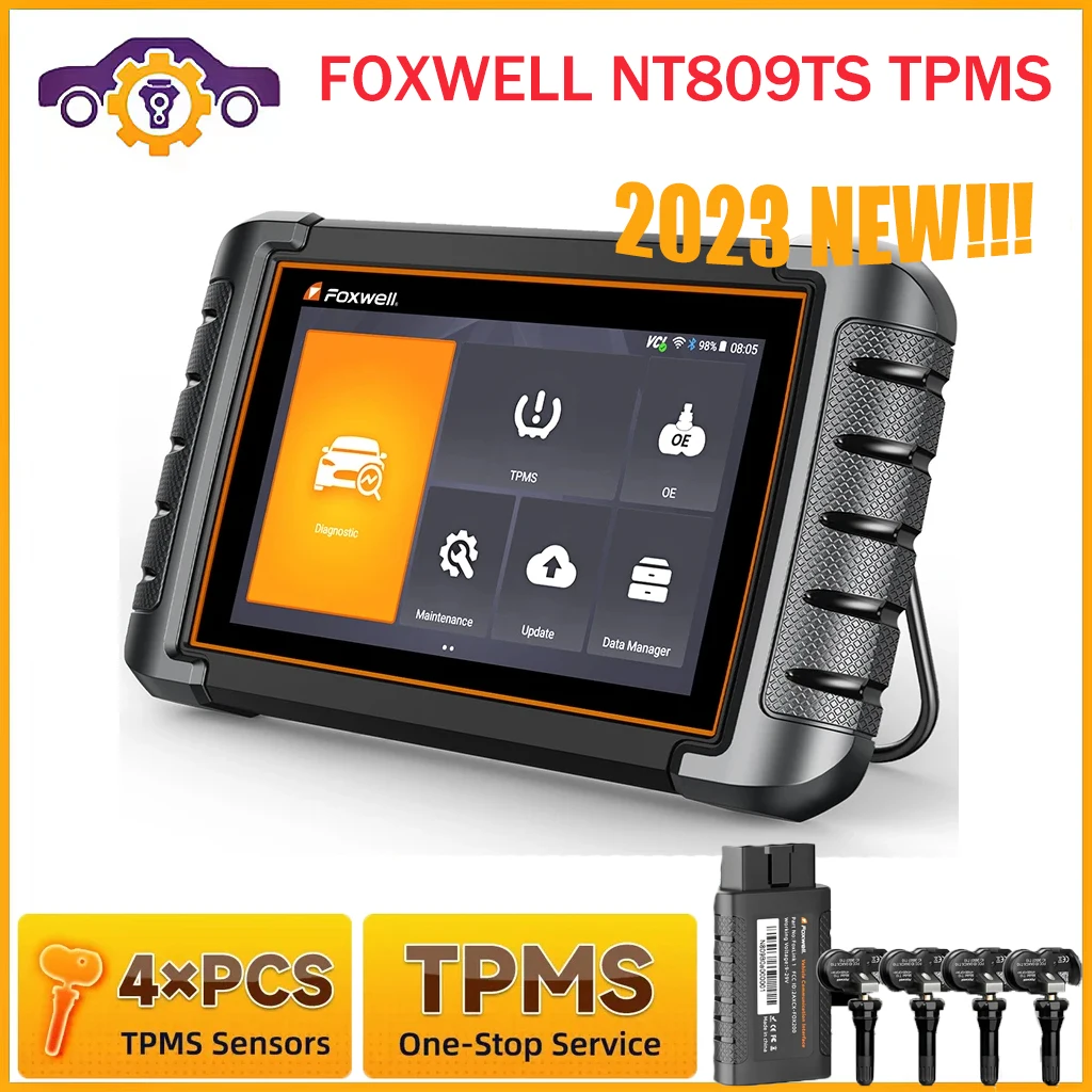 

2023 New FOXWELL NT809TS TPMS Programming Car Tpms Diagnostic Tools OBD2 Bluetooth Scanner 30+ Reset All System Automotive Scan