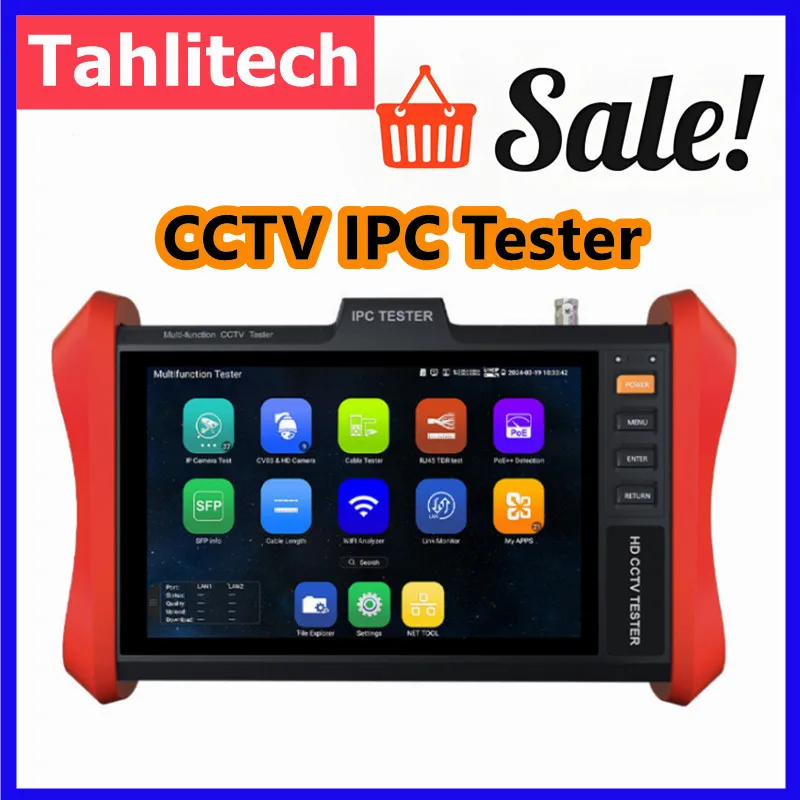 

Camera Tester 8INCH POE++ 90W SFP 4K H.265 IP 8MP AHD/TVI/CVI CCTV Camera Tester HDMI & VGA input Cable Tester IPC Tester