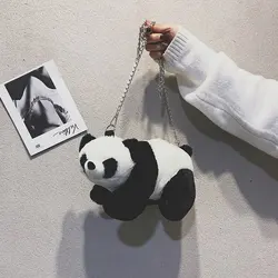 Cute Plush Bag For Girls Women Lovely Panda Bag Plush Soft Purses Crossbody Bags Chain Strape Shoulder Bag Women Phone Bag