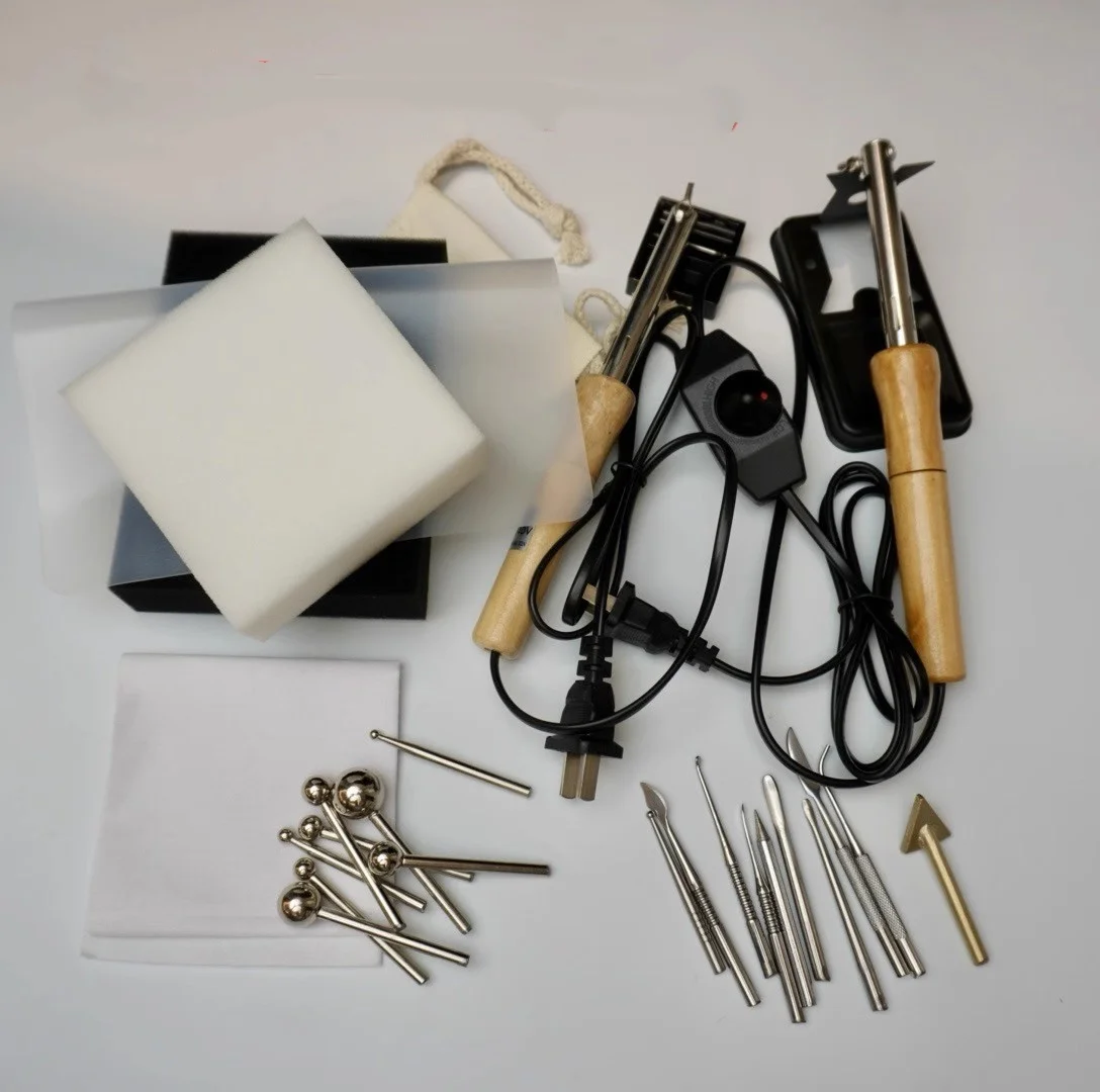 Adjustable Temperature Fabric Flower Iron-On Ironing Machine Pom Flower Making Tools DIY 18 Piece Set