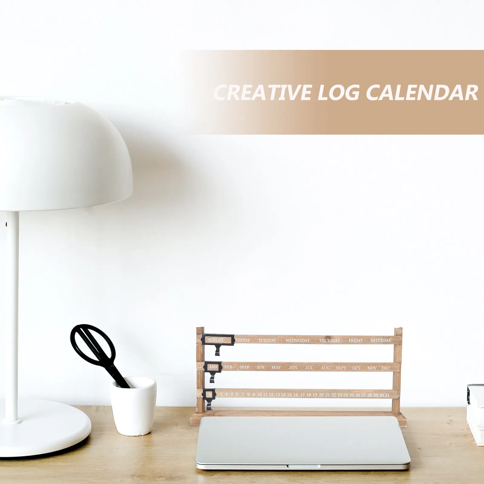 

Perpetual Wood Calendar Vintage Style Decorative Desktop Wooden Calendar Blocks for Office Coffee Shop Learning Numbers Date