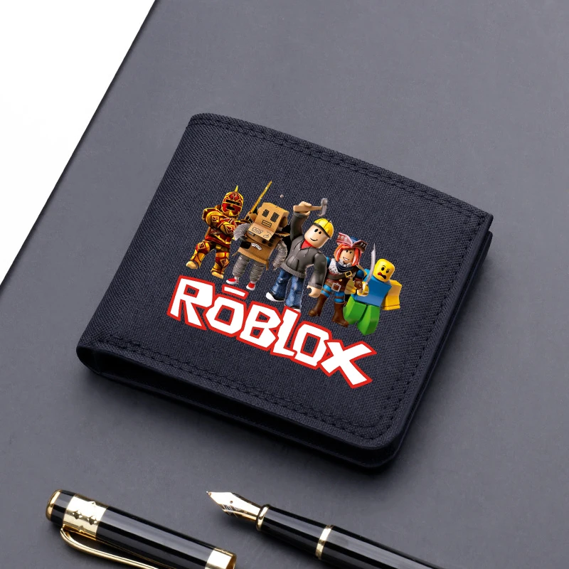 Roblox Wallet Coin Purse Cartoon Game Anime Figure Print Children Wallet Card Holder Coin Storage Short Paragraph Bag Kid Gift