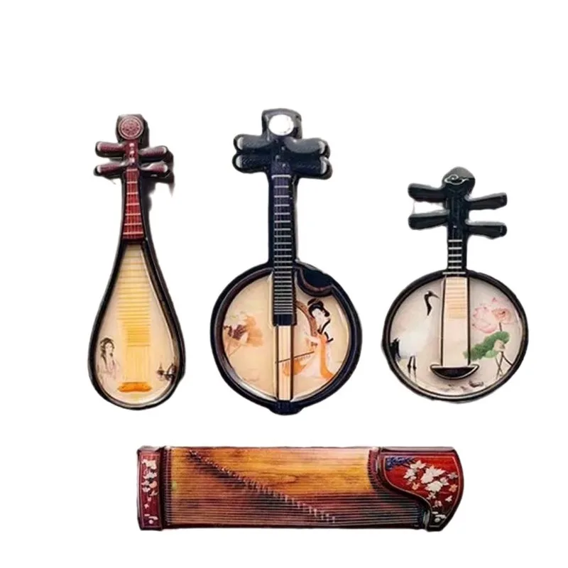 Easy To Carry Magnet Kitchen Decor Magnet Chinese Style Musical Instrument Fridge Magnet for Home Kitchen Decoration for Music