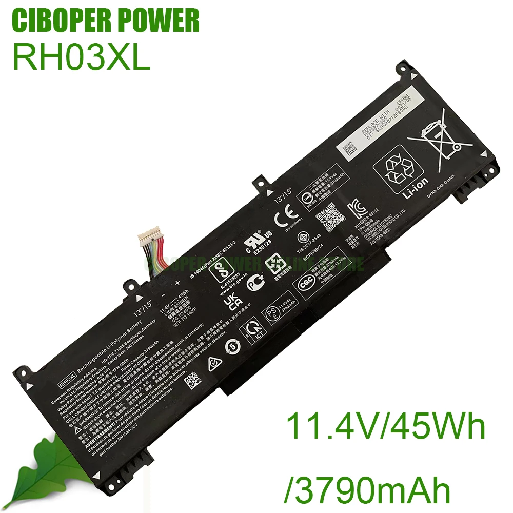 CP Laptop Battery M01524-1D1 M02027-002 TPN-DB0B RH03XL 11.4V/45Wh/3790mAh For ProBook 430 440 450 455 630 640 650 G8 Series